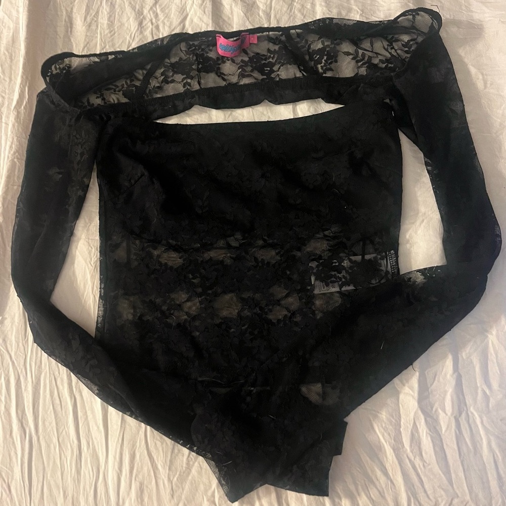 Edikted Addison Sheer Lace Two Piece Top